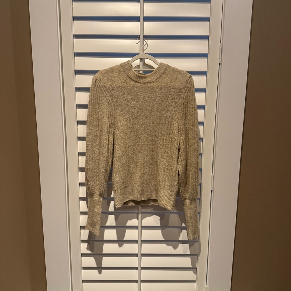 Leith Beige Ribbed Sweater Oatmeal Colour - Picture 3 of 3